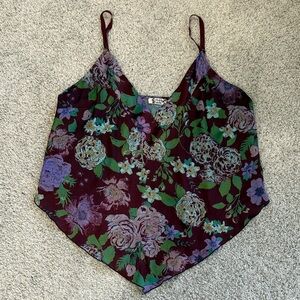 Free People Burgundy Floral Camisole